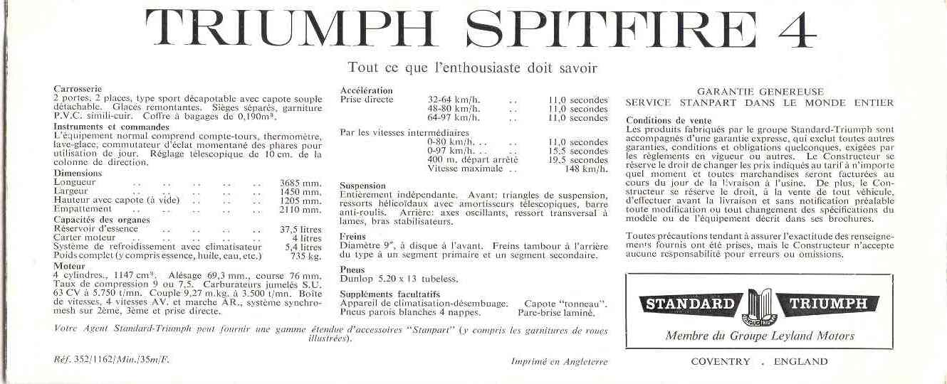 Triumph- Spitfire MK I bzw. Spitfire 4 (F)!